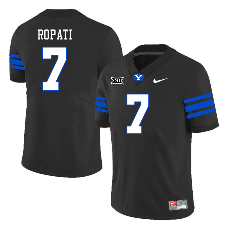 BYU Cougars #7 Hinckley Ropati Big 12 Conference College Football Jerseys Stitched Sale-Black